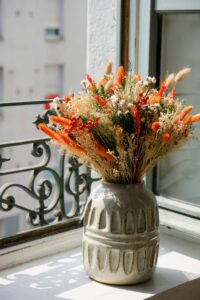 Bouquet de fleurs séchées orange